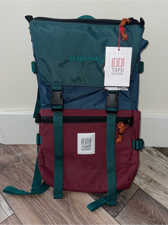 Topo Designs Other - Topo Designs Rover Pack Classic Laptop Backpack Zinfandel/ Botanic Green Branded